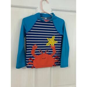 Baby Boden Blue Crab Swim Top - Size 2-3 Years